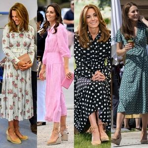 Castañer 'Carina' Brown Suede Wedge ASO Kate Middleton